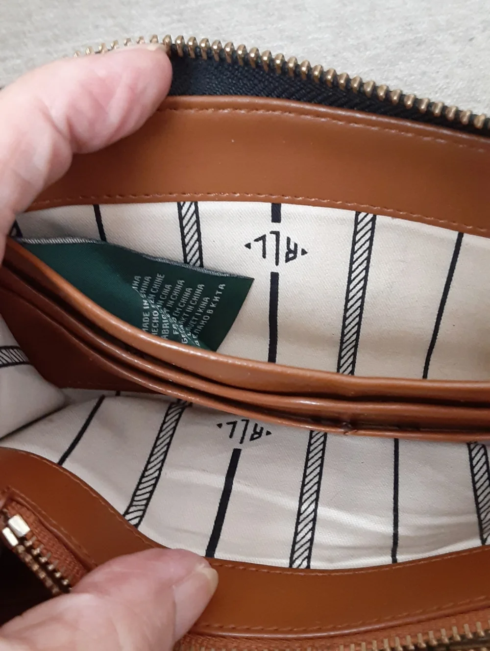 Lauren Ralph Lauren Black Printed Leather Wallet